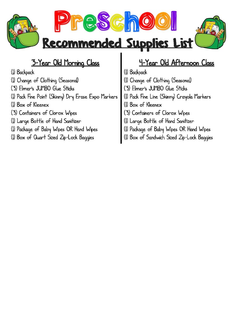 Friend Public Schools 20202021 School Supply Lists